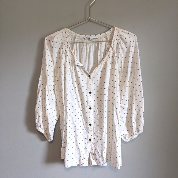 The Nines by Hatch Creamy White Flowy Button Up Blouse, size M - Picture 1 of 6